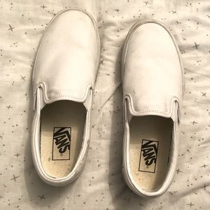 White Platform Vans Slipons size 7.5